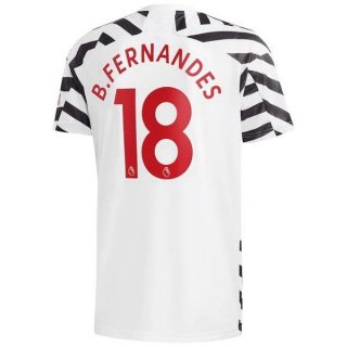 Maglia Manchester United NO.18 B. Fernandes Terza 2020/21 Bianco
