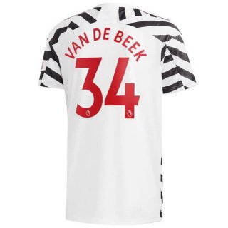 Maglia Manchester United NO.34 Van De Beek Terza 2020/21 Bianco
