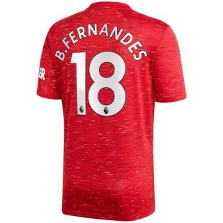 Maglia Manchester United NO.18 B. Fernandes Home 2020/21 Rosso