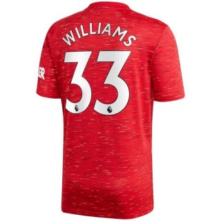 Maglia Manchester United NO.33 Williams Home 2020/21 Rosso