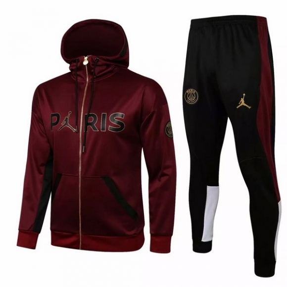 Felpa Cappuccio Paris Saint Germain 2021/22 Borgona Nero