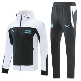 Felpa Cappuccio Marseille 2021/22 Bianco Nero