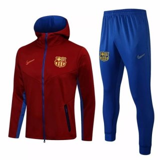 Felpa Cappuccio Barcellona 2021/22 Borgogna Blu