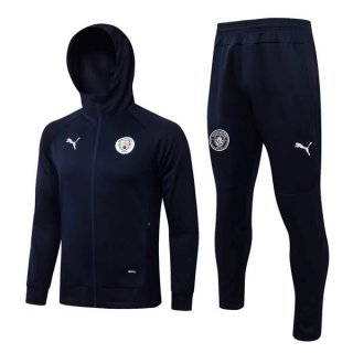 Felpa Cappuccio Set Completo Manchester City 2022/23 Blu Oscuro