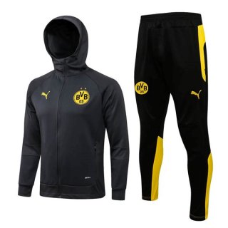 Felpa Cappuccio Set Completo Borussia Dortmund 2022/23 Grigio