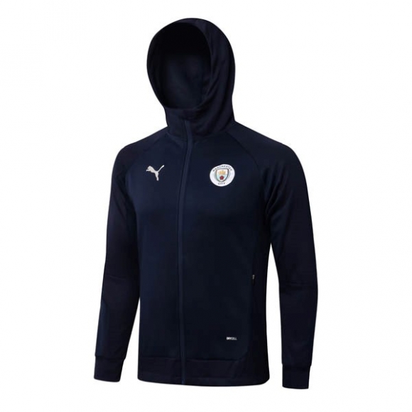 Felpa Cappuccio Manchester City 2022/23 Blu Oscuro