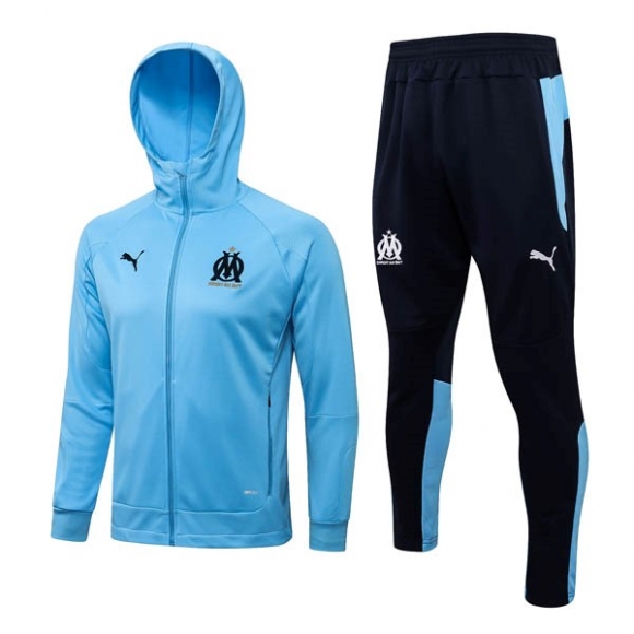 Felpa Cappuccio Set Completo Marseille 2022/23 Blu