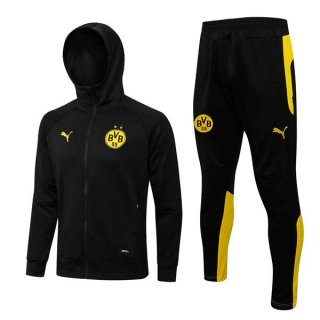 Felpa Cappuccio Set Completo Borussia Dortmund 2022/23 Nero Giallo