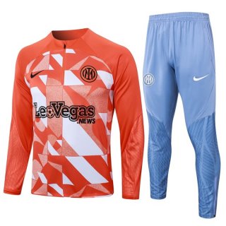 Felpa Allenamento Inter Milan 2024/25 Arancione Bianco 3