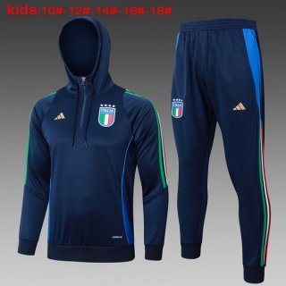 Bambino Felpa Cappuccio Italia 2024/25 Blu 3