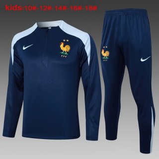Bambino Felpa Allenamento Francia 2024/25 Blu 3