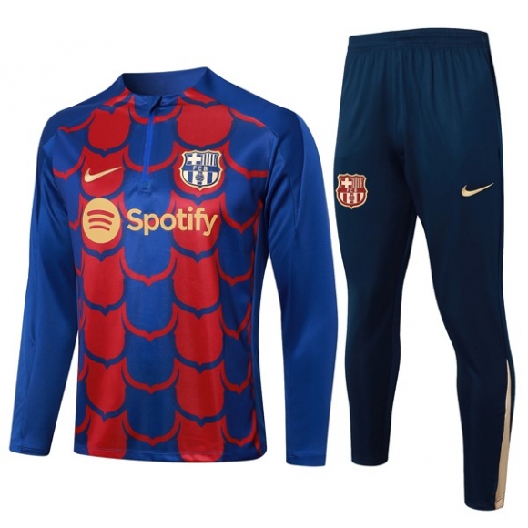 Felpa Allenamento Barcellona 2024/25 Blu Rosso 3