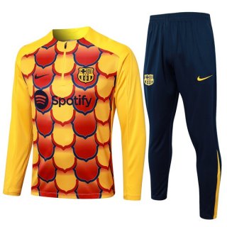 Felpa Allenamento Barcellona 2024/25 Giallo Rosso 3