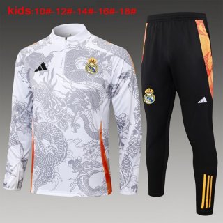 Bambino Felpa Allenamento Real Madrid 2024/25 Grigio 3