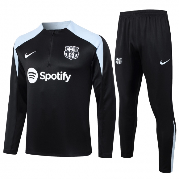 Felpa Allenamento Barcellona 2024/25 Nero Grigio 3