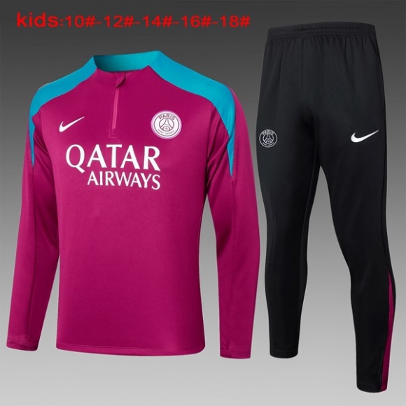 Bambino Felpa Allenamento PSG 2024/25 Porpora Rosso 3
