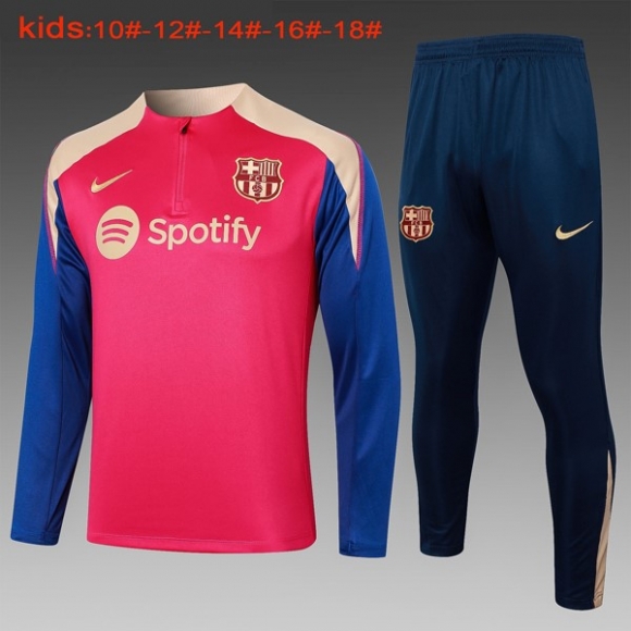 Bambino Felpa Allenamento Barcellona 2024/25 Rosso Blu