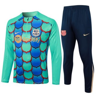Felpa Allenamento Barcellona 2024/25 Verde Blu 3