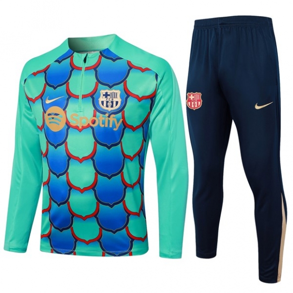 Felpa Allenamento Barcellona 2024/25 Verde Blu 3