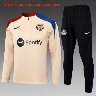 Bambino Felpa Allenamento Barcellona 2024/25 Giallo Blu 3