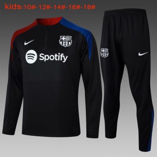 Bambino Felpa Allenamento Barcellona 2024/25 Nero Blu 3