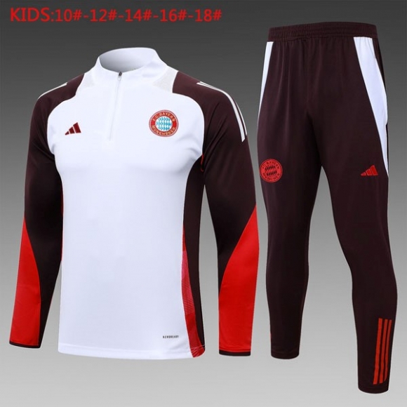 Bambino Felpa Allenamento Bayern Monaco 2024/25 Bianco Porpora