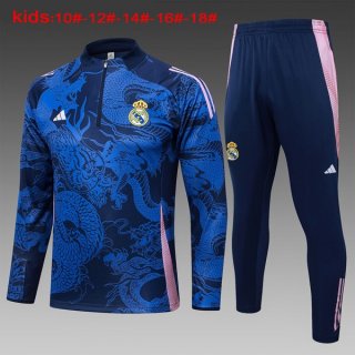 Bambino Felpa Allenamento Real Madrid 2024/25 Blu 3