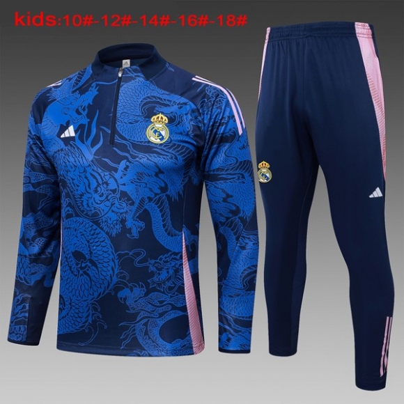 Bambino Felpa Allenamento Real Madrid 2024/25 Blu 3