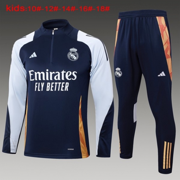 Bambino Felpa Allenamento Real Madrid 2024/25 Blu 5