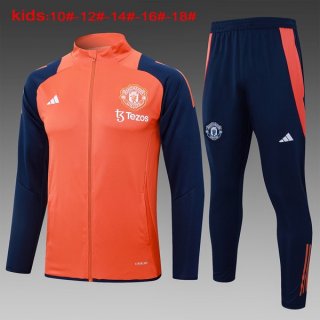 Bambino Giacca Manchester United 2024/25 Arancione Blu 3