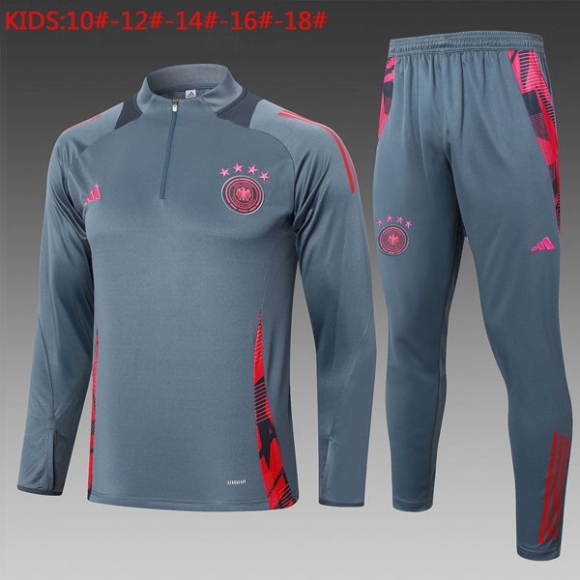 Bambino Felpa Allenamento Germania 2024/25 Grigio Rosa 3