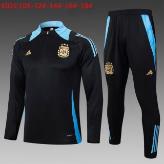 Bambino Felpa Allenamento Argentina 2024/25 Nero Blu 3
