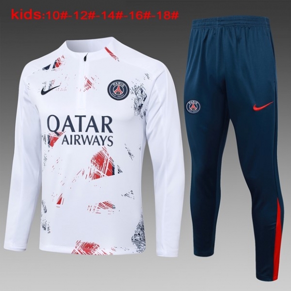 Bambino Felpa Allenamento PSG 2024/25 Rosso Bianco