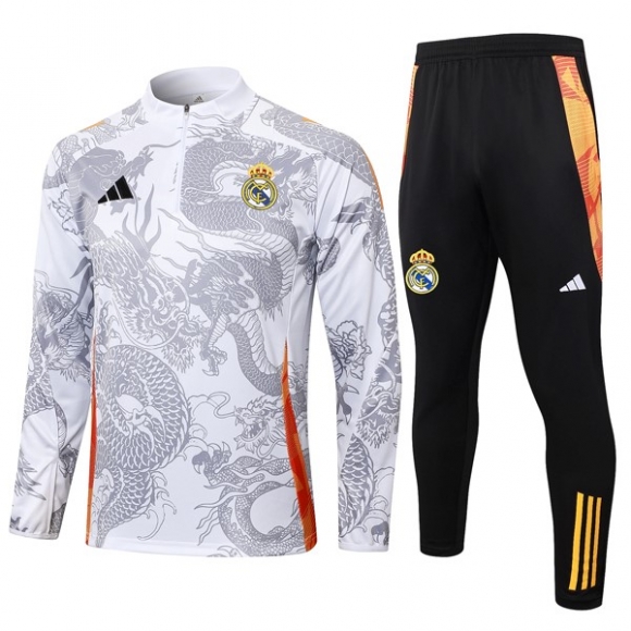 Felpa Allenamento Real Madrid 2024/25 Bianco Grigio 5