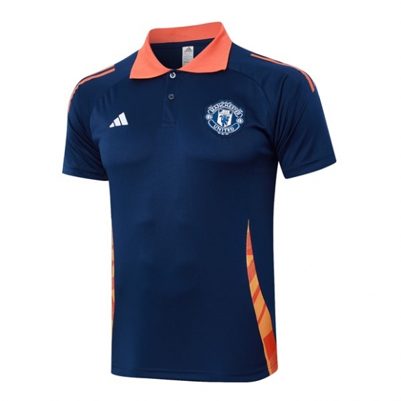 Polo Manchester United 2024/25 Blu Arancione
