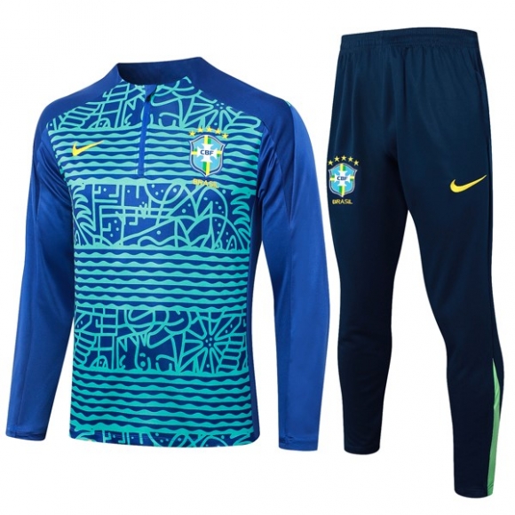 Felpa Allenamento Brasile 2024/25 Verde Blu 3