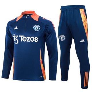 Felpa Allenamento Manchester United 2024/25 Blu 3