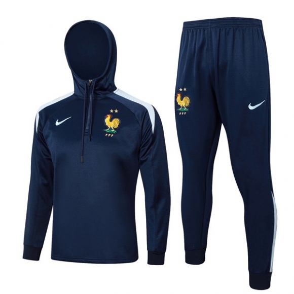 Felpa Cappuccio Francia 2024/25 Blu 6