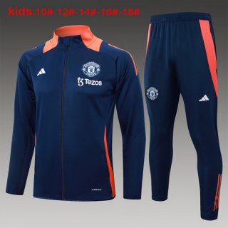 Bambino Giacca Manchester United 2024/25 Blu Arancione 3