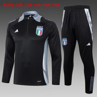 Bambino Felpa Allenamento Italia 2024/25 Nero Grigio 3
