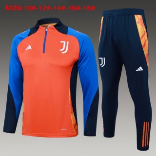Bambino Felpa Allenamento Juventus 2024/25 Arancione Blu 3