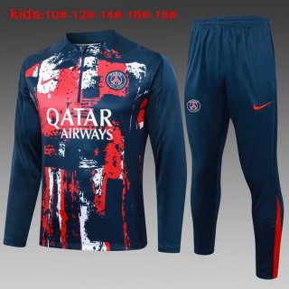 Bambino Felpa Allenamento PSG 2024/25 Blu Rosso 3