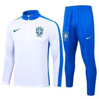 Felpa Allenamento Brasile 2024/25 Bianco Blu 3