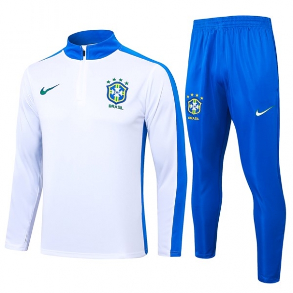 Felpa Allenamento Brasile 2024/25 Bianco Blu 3