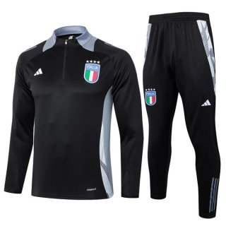 Felpa Allenamento Italia 2024/25 Nero Grigio 3