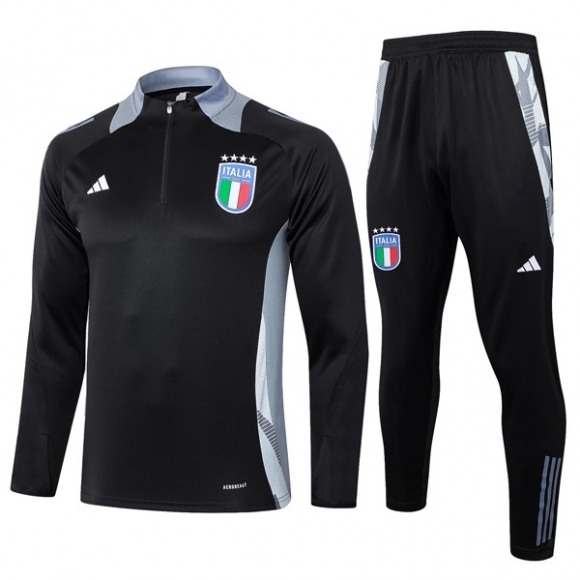 Felpa Allenamento Italia 2024/25 Nero Grigio 3