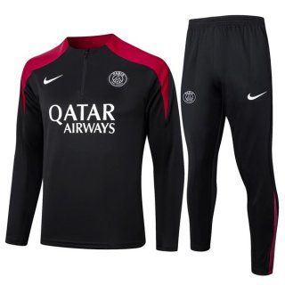 Felpa Allenamento PSG 2024/25 Nero Rosso