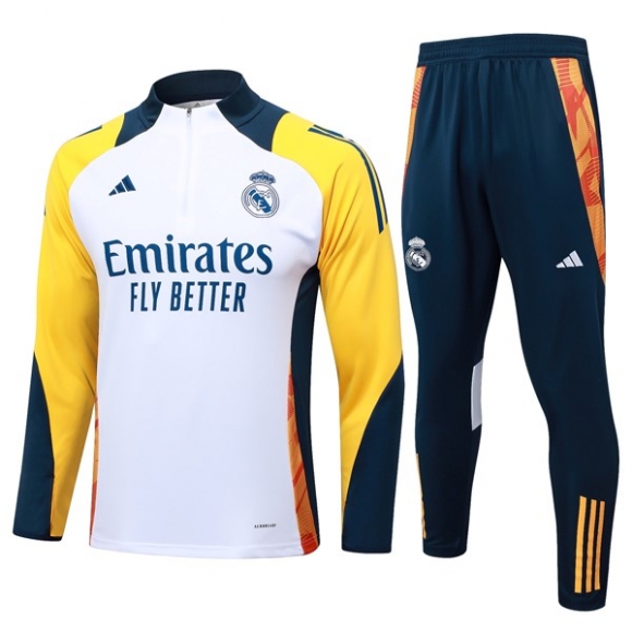 Felpa Allenamento Real Madrid 2024/25 Bianco Giallo 3