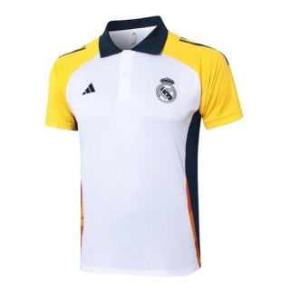Polo Real Madrid 2024/25 Bianco Giallo 2
