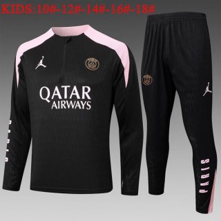 Bambino Felpa Allenamento PSG 2024/25 Nero Rosa